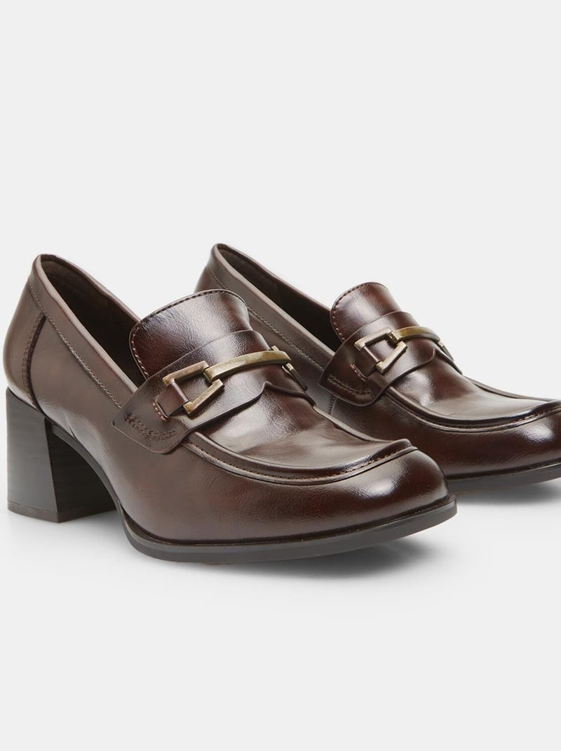 Mocassins avec talon BATA Marron - Kiabi