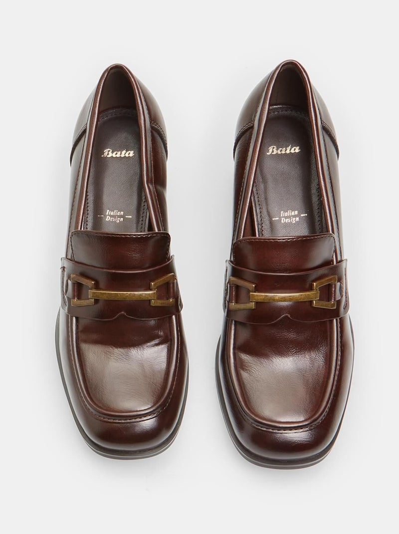 Mocassins avec talon BATA Marron - Kiabi