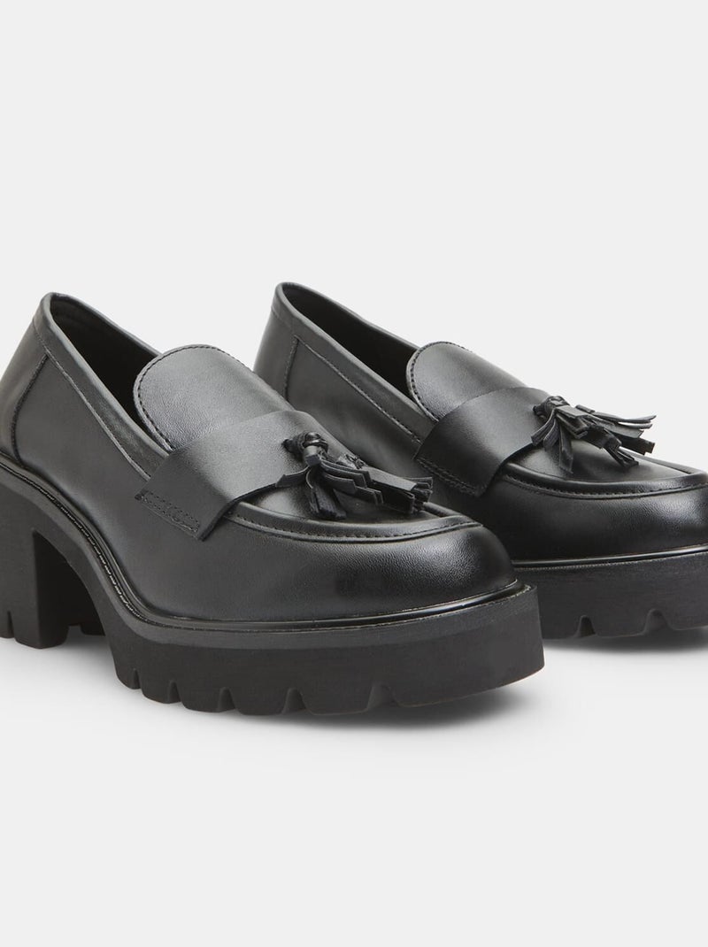 Mocassins avec talon BATA Noir - Kiabi