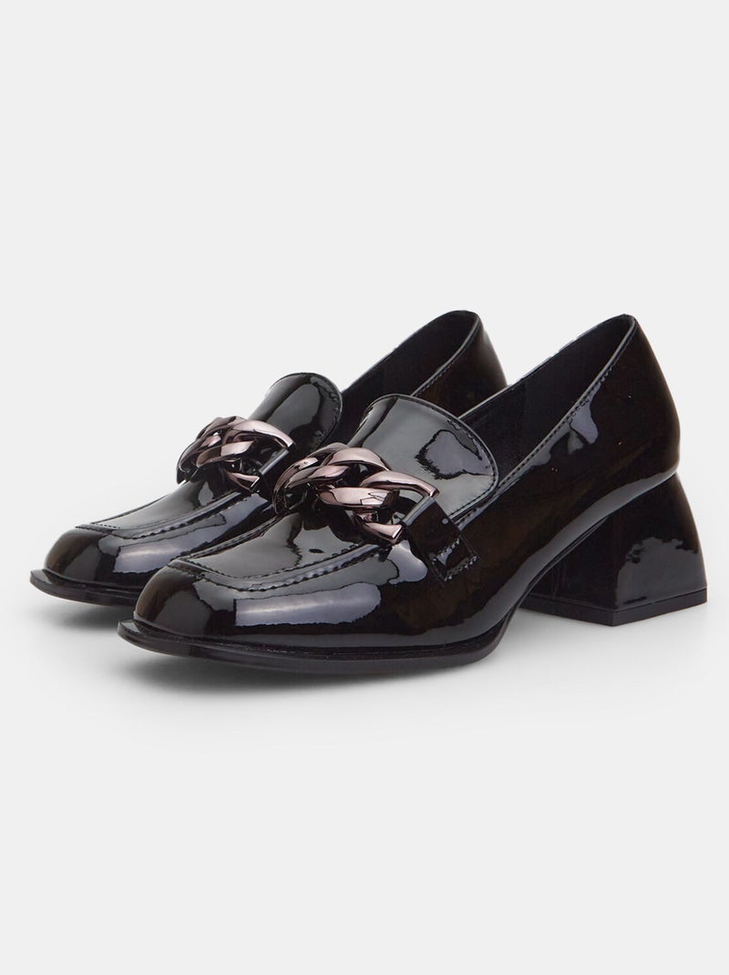 Mocassins avec talon moyen BATA Noir - Kiabi