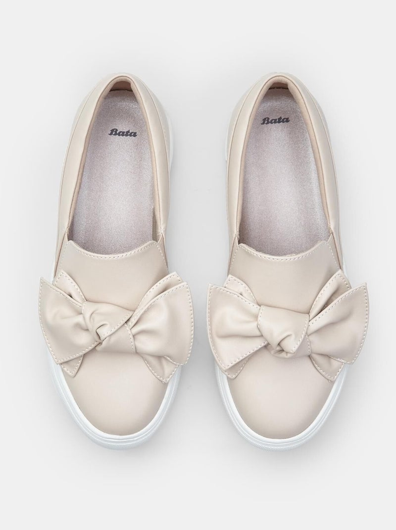 Mocassins Bata avec nœud Gris - Kiabi