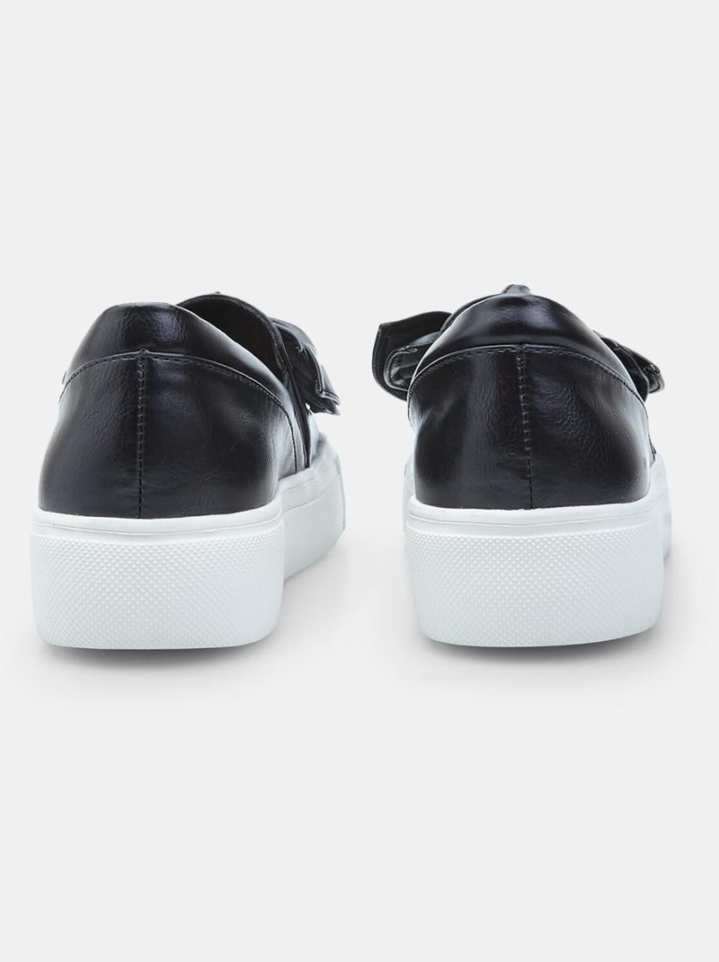 Mocassins Bata avec nœud Noir - Kiabi