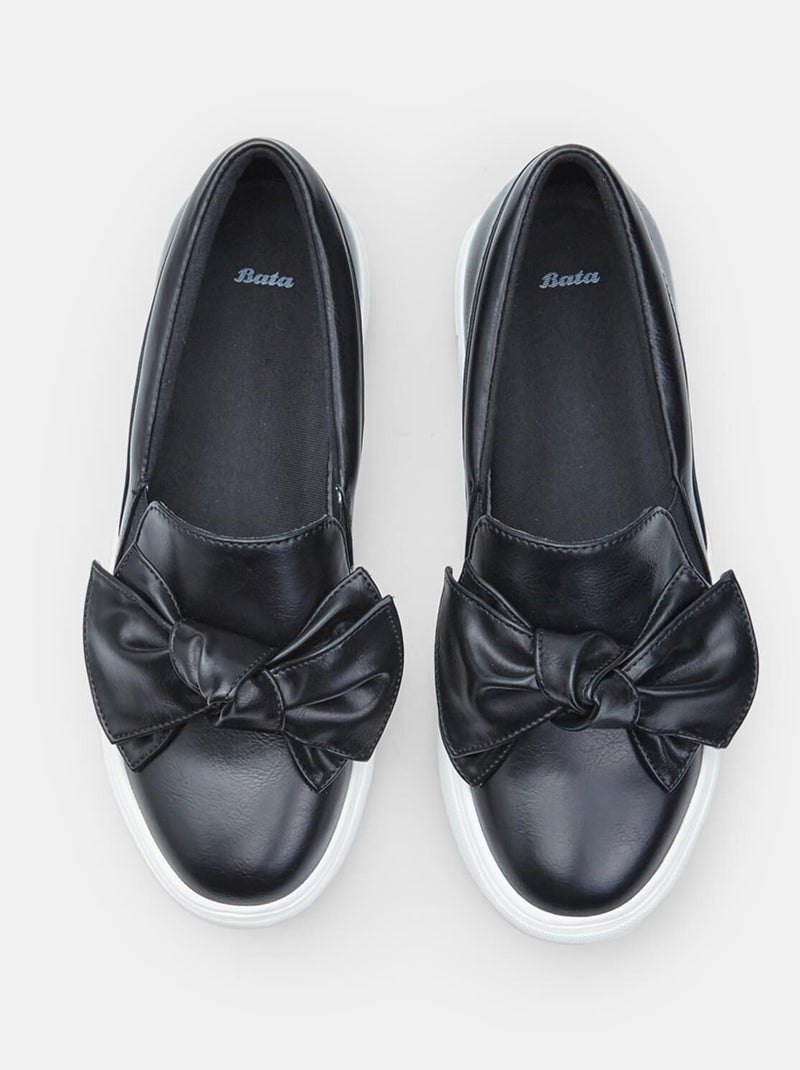 Mocassins Bata avec nœud Noir - Kiabi