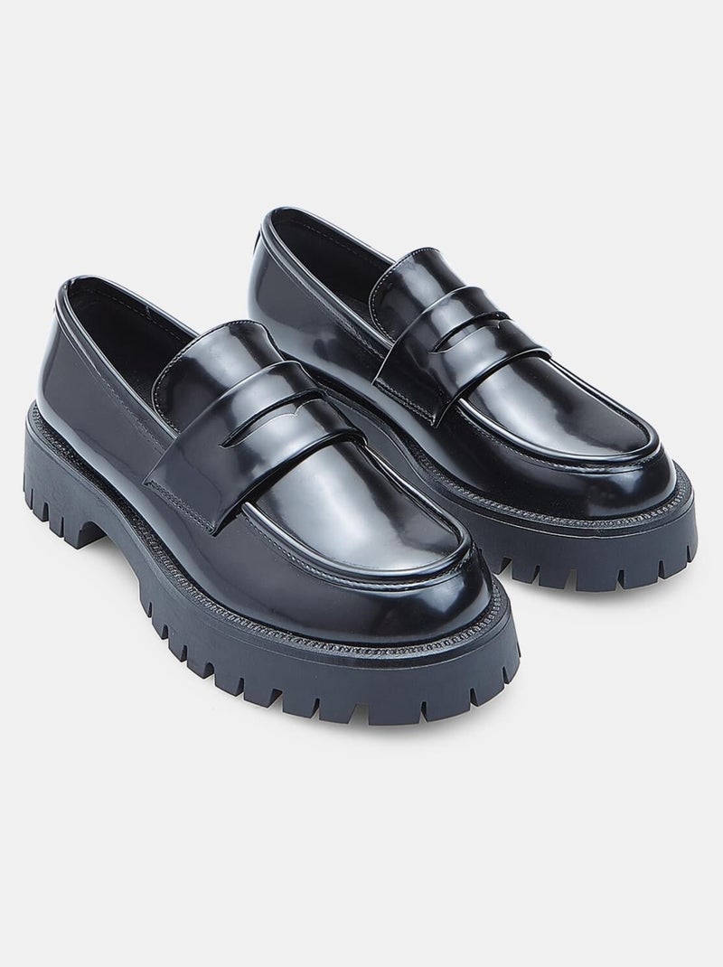 Mocassins  Bata avec semelle track Noir - Kiabi