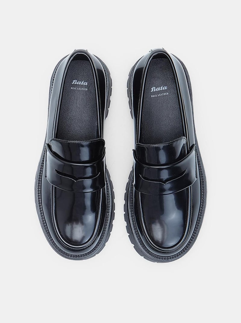 Mocassins  Bata avec semelle track Noir - Kiabi