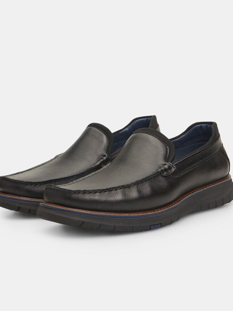 Mocassins Bata Flexible en cuir Noir - Kiabi