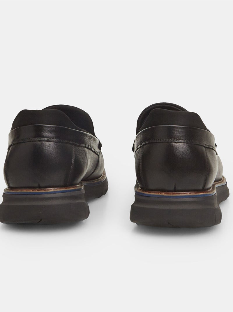 Mocassins Bata Flexible en cuir Noir - Kiabi