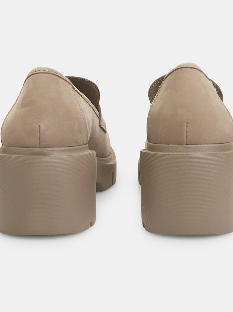 Mocassins Bata Flexible en cuir velours BATA Taupe - Kiabi
