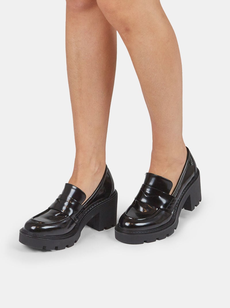 Mocassins Bata Red Label à talon bloc BATA Noir - Kiabi