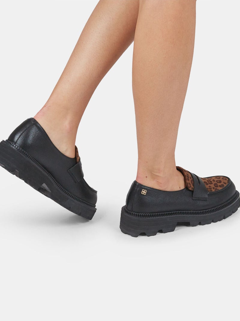 Mocassins Bata Red Label avec imprimé animalier Noir - Kiabi