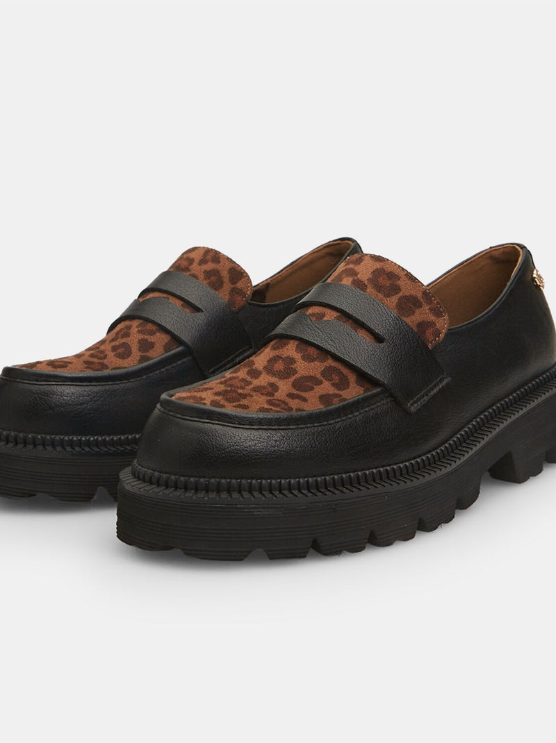 Mocassins Bata Red Label avec imprimé animalier Noir - Kiabi