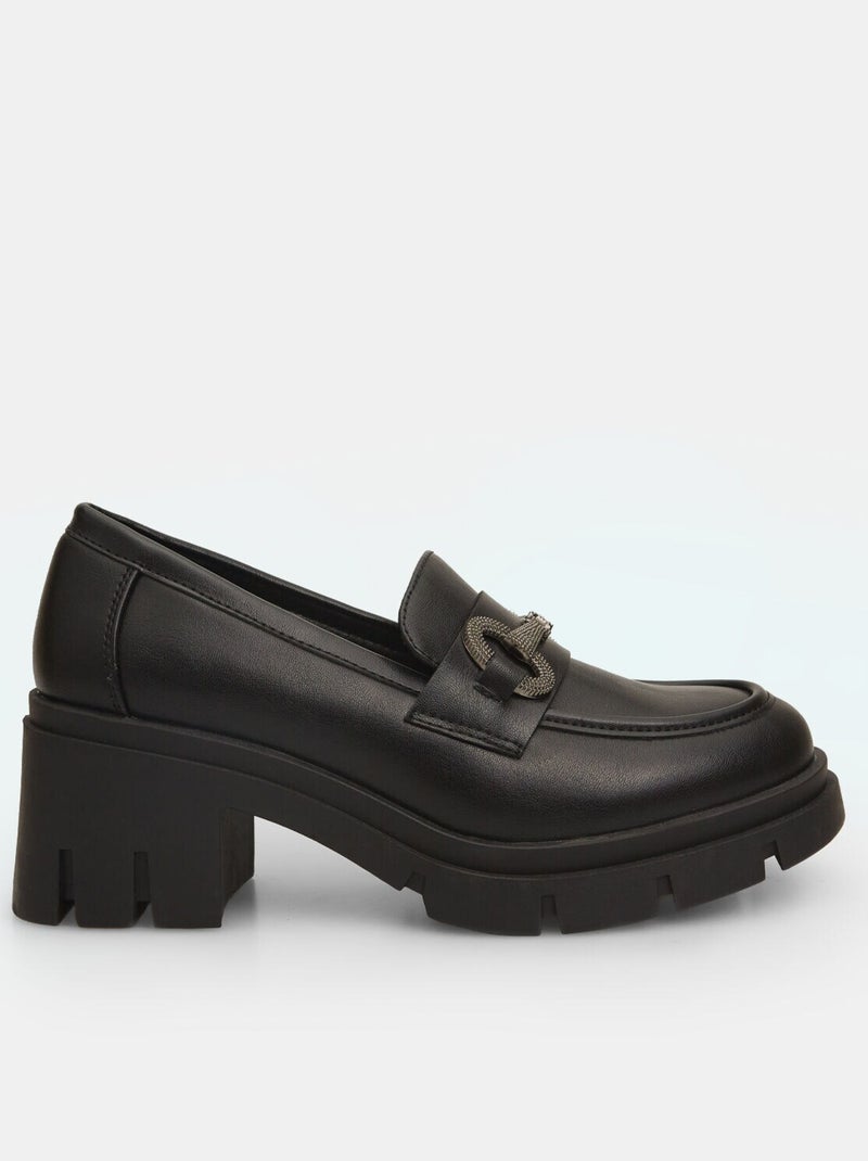 Mocassins Bata Red Label avec talon midi et barrette BATA Noir - Kiabi