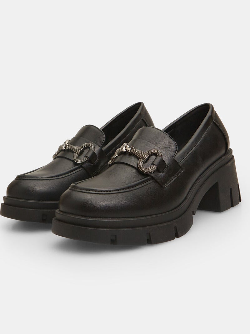 Mocassins Bata Red Label avec talon midi et barrette BATA Noir - Kiabi
