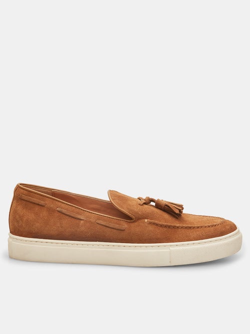 Mocassins Bata Red Label en cuir velours avec pompons - Kiabi