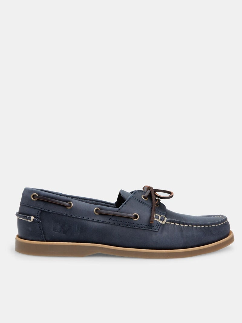 Mocassins BATA Weinbrenner en nubuck d'été Bleu - Kiabi