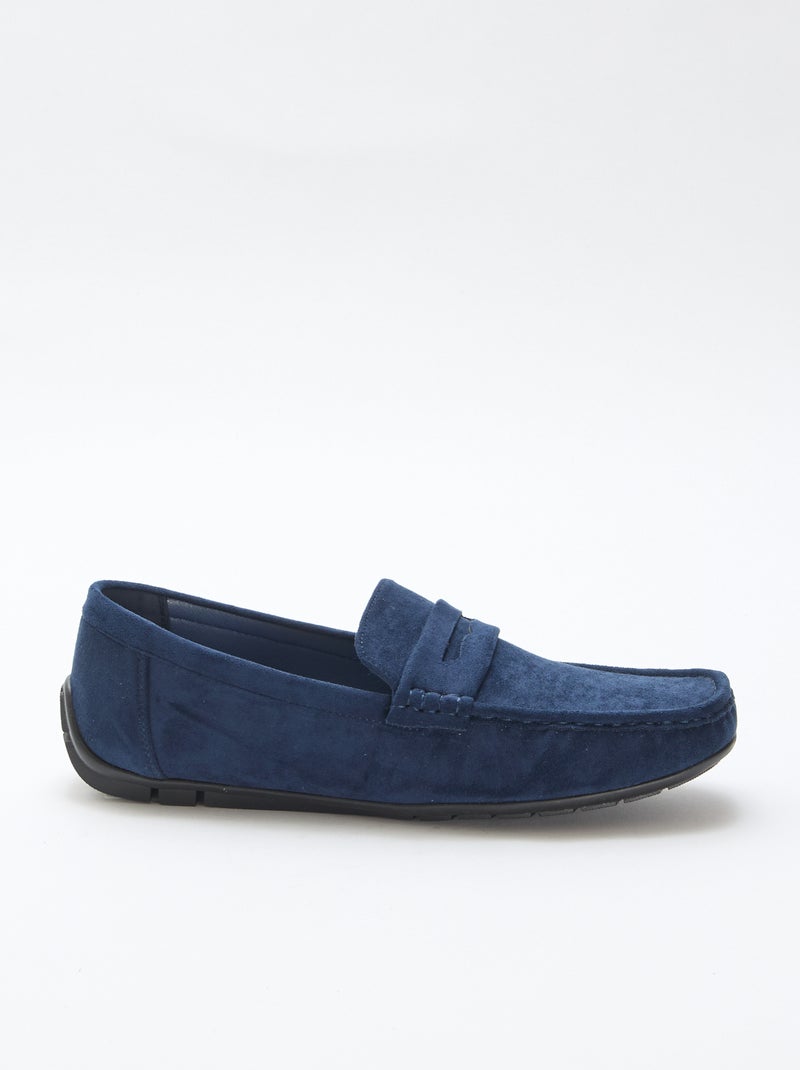 Mocassins bateau effet suédine Bleu - Kiabi