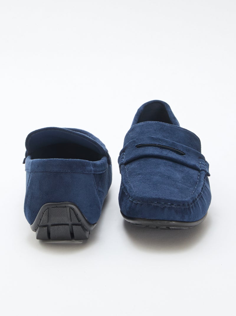 Mocassins bateau effet suédine Bleu - Kiabi