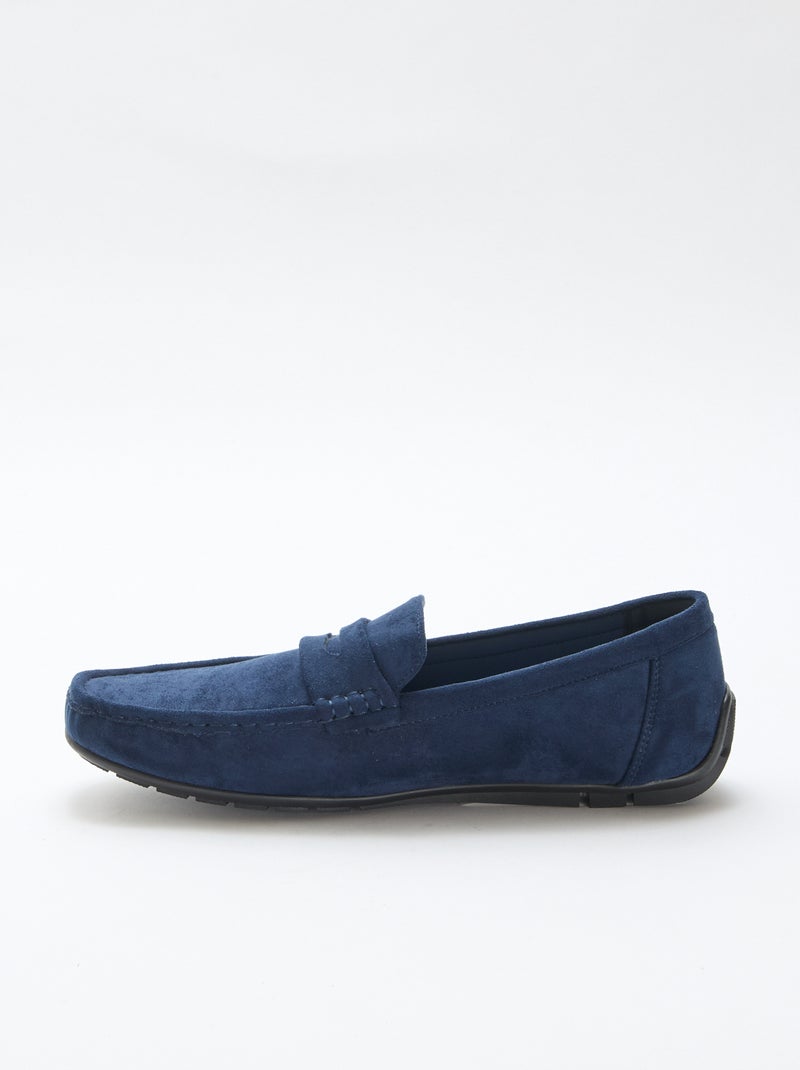 Mocassins bateau effet suédine Bleu - Kiabi