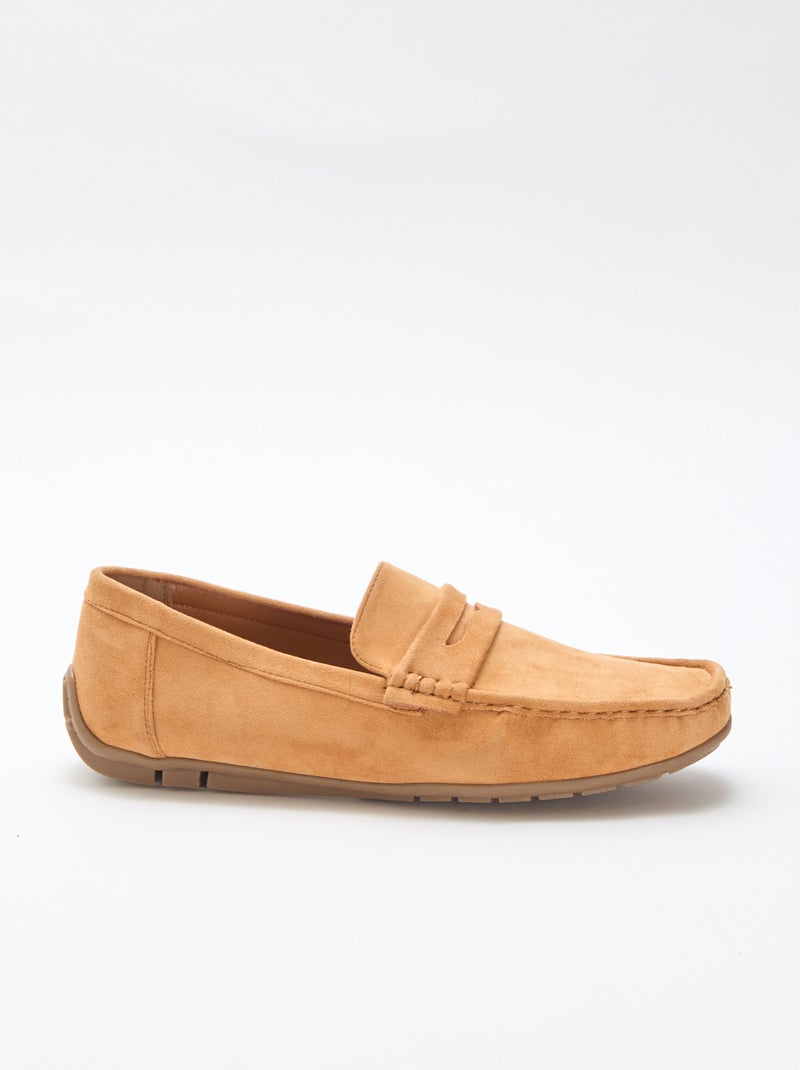 Mocassins bateau effet suédine Marron - Kiabi