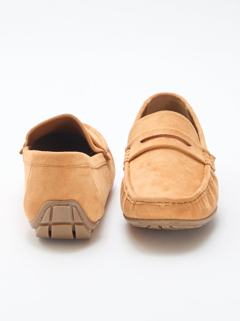 Mocassins bateau effet suédine Marron - Kiabi