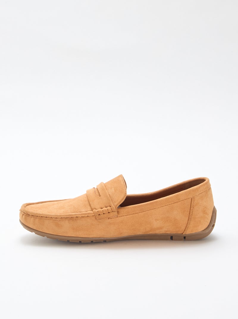 Mocassins bateau effet suédine Marron - Kiabi