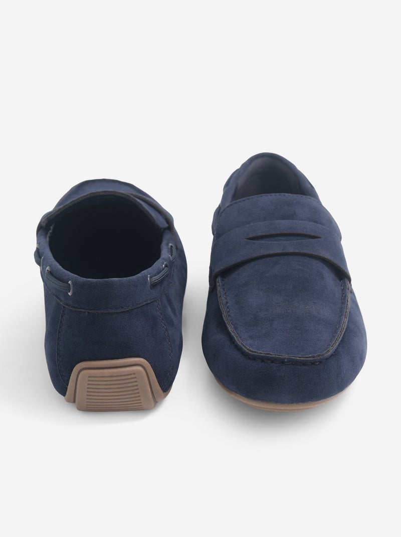 Mocassins bateau en suédine Bleu - Kiabi