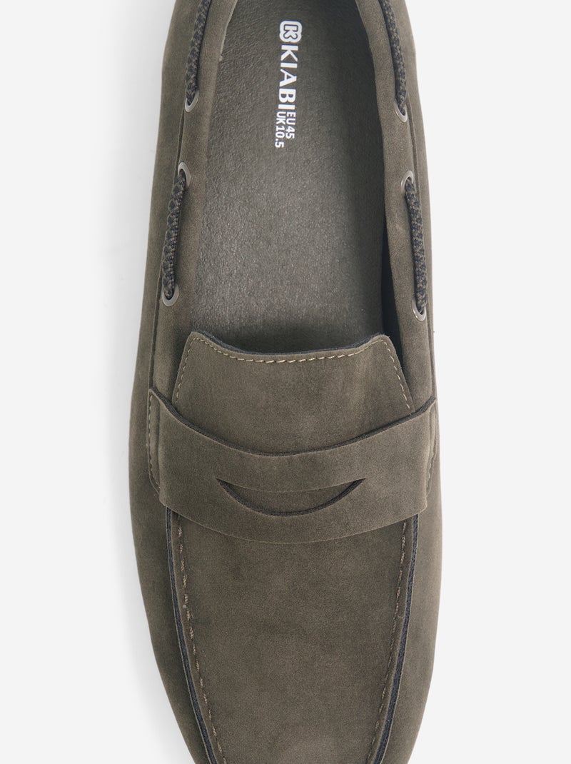 Mocassins bateau en suédine Marron - Kiabi