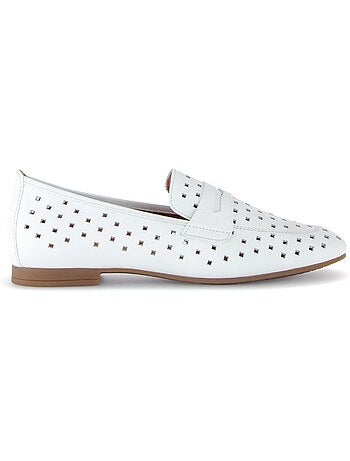 Mocassins blanc en cuir