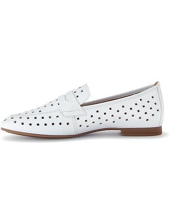Mocassins blanc en cuir