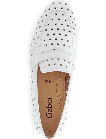 Mocassins blanc en cuir