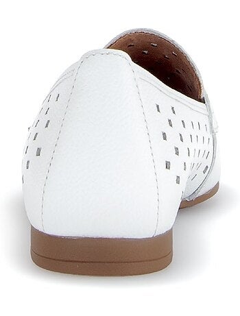 Mocassins blanc en cuir
