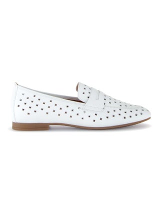 Mocassins blanc en cuir