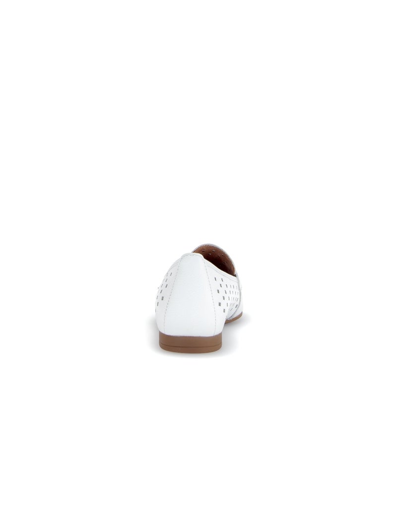 Mocassins blanc en cuir Blanc - Kiabi
