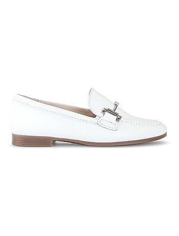 Mocassins blanc en cuir grainé