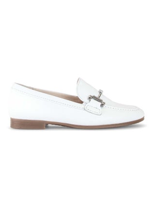 Mocassins blanc en cuir grainé
