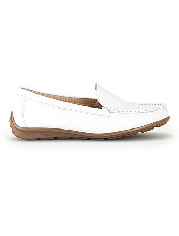 Mocassins blanc en cuir grainé