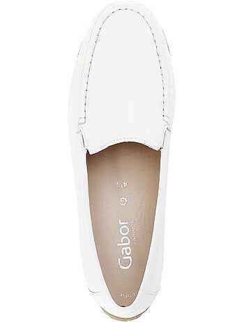 Mocassins blanc en cuir imprimé