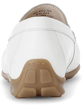 Mocassins blanc en cuir imprimé