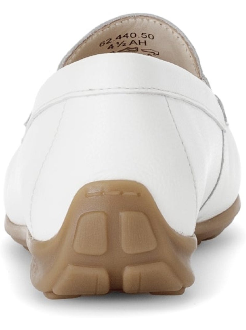 Mocassins blanc en cuir imprimé Blanc - Kiabi