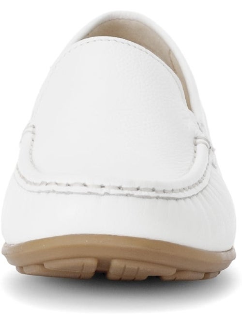 Mocassins blanc en cuir imprimé - Kiabi