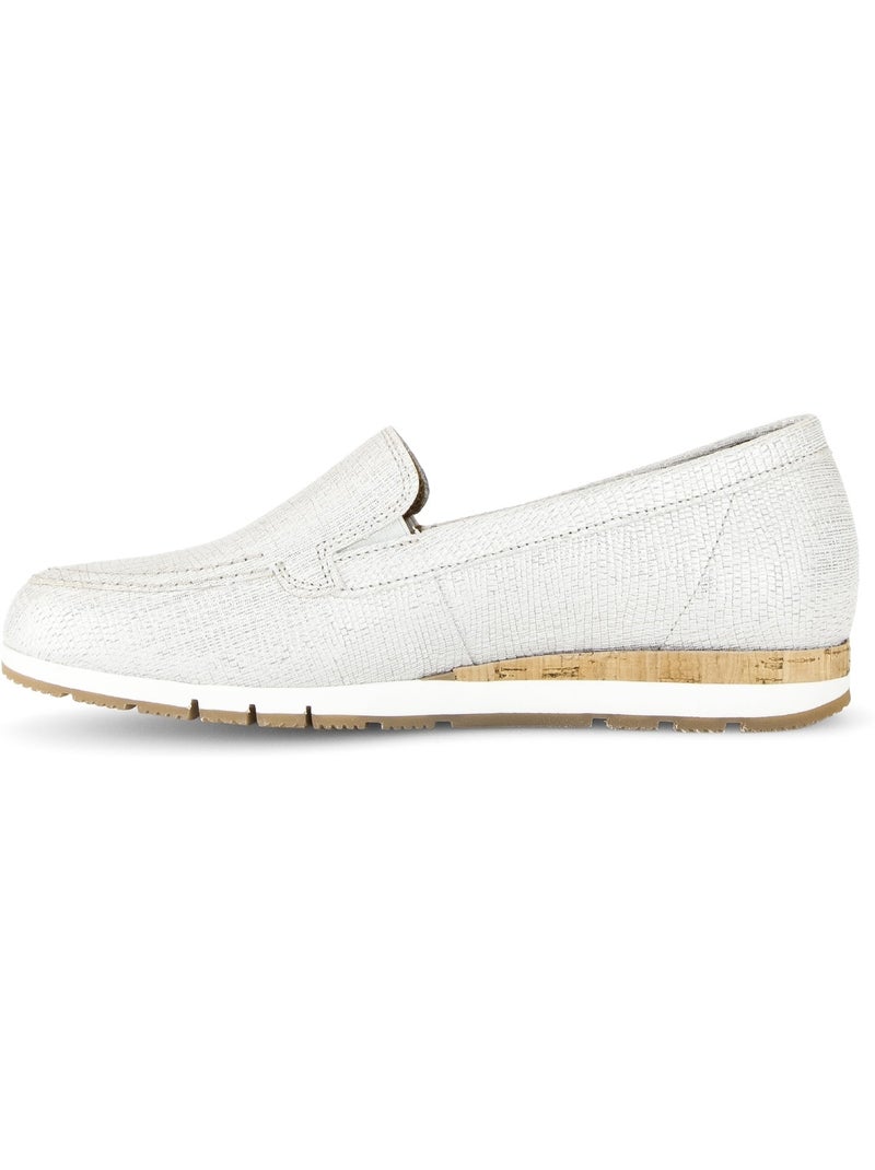 Mocassins blanc en cuir imprimé reptile Blanc - Kiabi