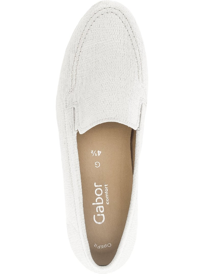 Mocassins blanc en cuir imprimé reptile Blanc - Kiabi