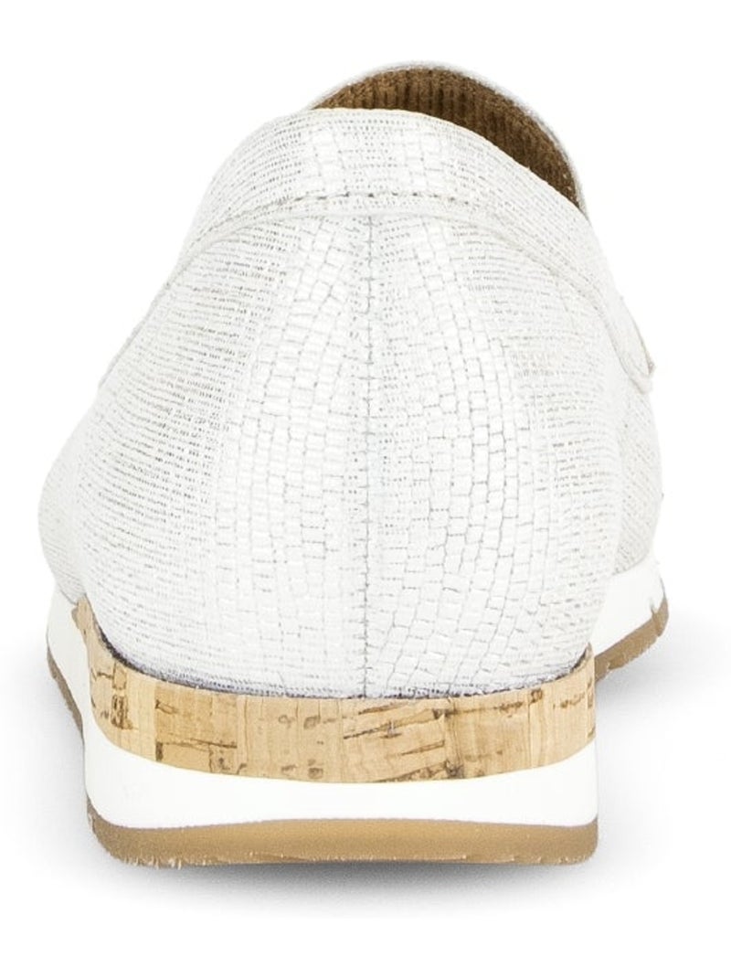 Mocassins blanc en cuir imprimé reptile Blanc - Kiabi