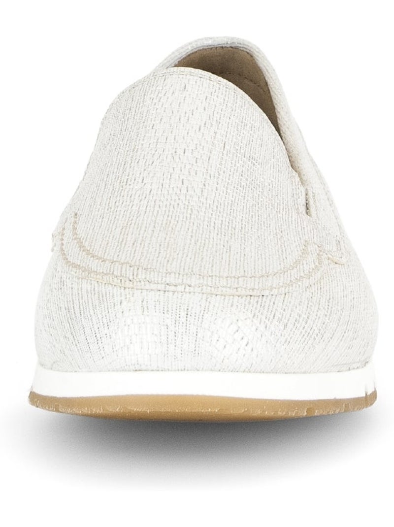 Mocassins blanc en cuir imprimé reptile Blanc - Kiabi