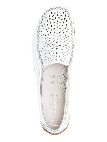 Mocassins blanc en cuir lisse