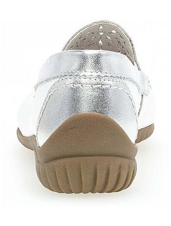 Mocassins blanc en cuir lisse