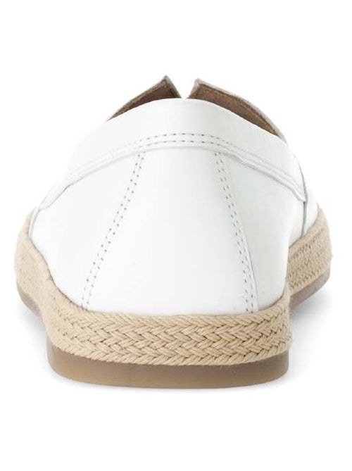 Mocassins blanc en cuir lisse - Kiabi
