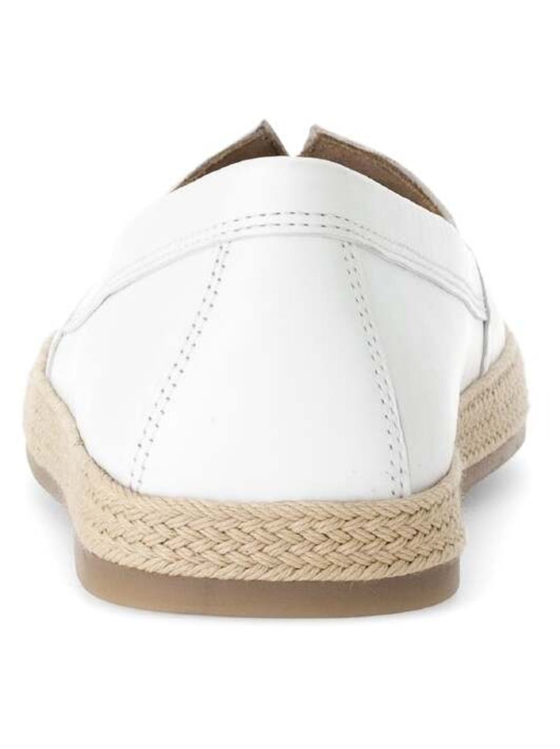 Mocassins blanc en cuir lisse Blanc - Kiabi