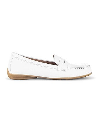 Mocassins blanc en cuir lisse