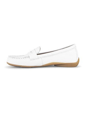 Mocassins blanc en cuir lisse